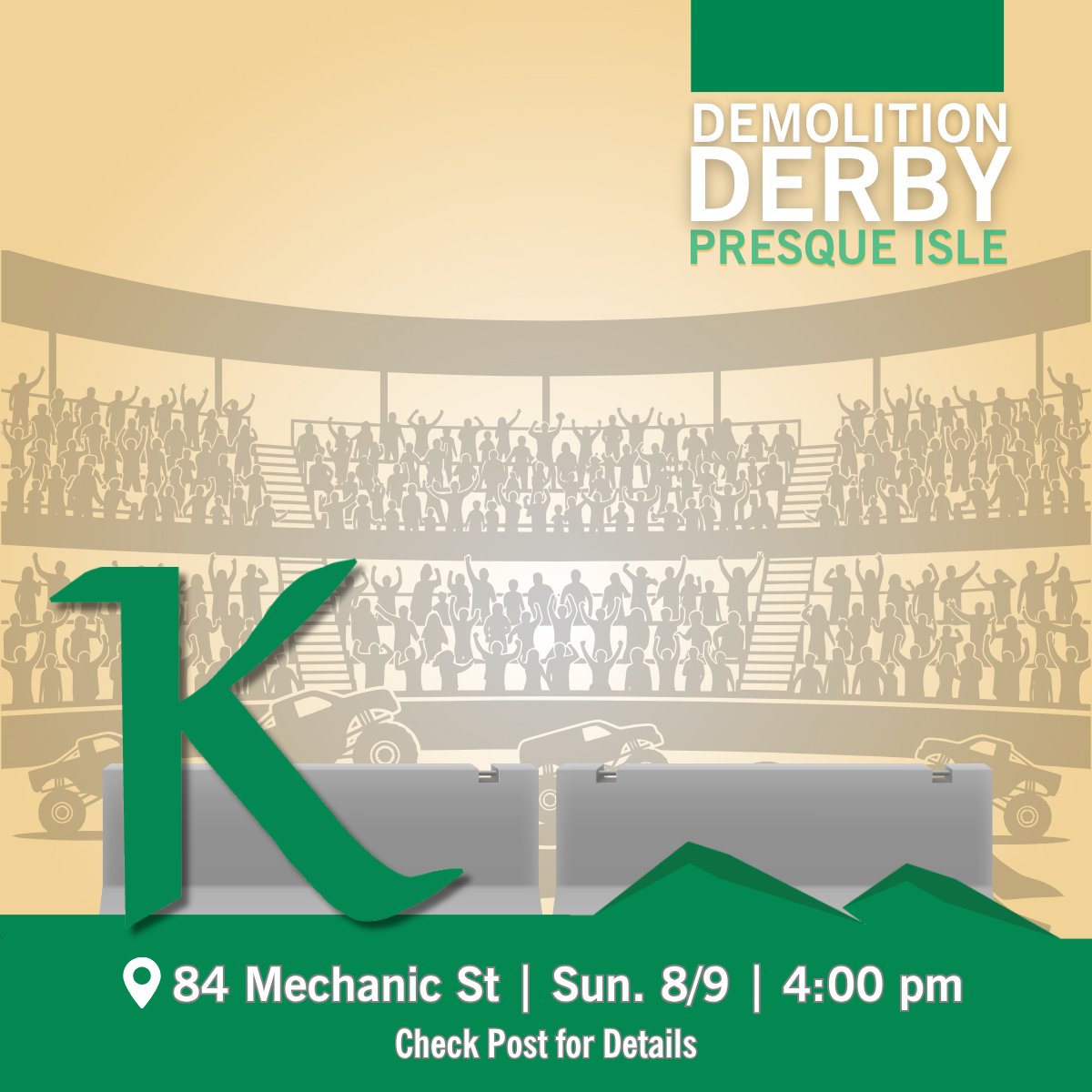KatahdinTrust's tweet photo. 🚗💥 Looking for some high-octane fun this weekend?
Head to the Northern Maine Fair on Sunday, August 9 at 4 PM for the annual Demolition Derby!
Bring your family, bring your friends, and enjoy one of the fair's most anticipated traditions. We’d love to see you there! https://t.co/MerP1vk2d2