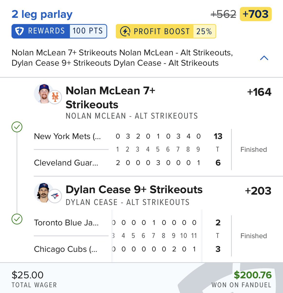 steezpicks's tweet photo. MAX THE Ks AGAIN💰💰

McLean 7 x Cease 9 (+703)✅
McLean 8 x Cease 10 (+1594)✅💎

All plays ➡️ https://t.co/WutnvsIcLJ https://t.co/WiEYjvwzSQ