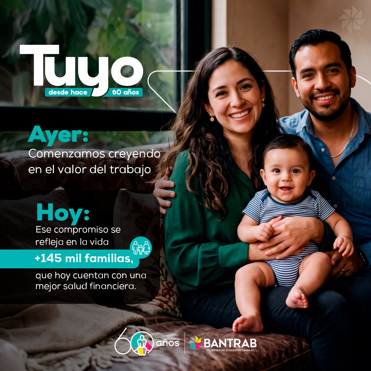 BANTRAB's tweet photo. Creer en el trabajo también es creer en las historias que transforman.

Hoy seguimos acompañando a quienes, con dedicación y constancia, hacen posible nuevas oportunidades para sus seres queridos.

#TuBienestarEsNuestroTrabajo
#Bantrab #Tuyo60Años https://t.co/pH7EtrZUT4