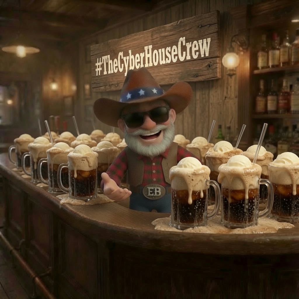 TheCyberHouse's tweet photo. Awesome Cyber House Crew Drop! Good Thursday and Happy National Root Beer Float Day! 🍺🍦

Come on down to The Cyber House Crew Bar and have a Root Beer Float with your friend Ed! @TheCyberHouse Everyone is invited!

Can't wait to see what the Cyber House Crew does for this community Drop!
Let's go! 🔥
#TheCyberHouseCrew
#NationalRootBeerFloatDay
