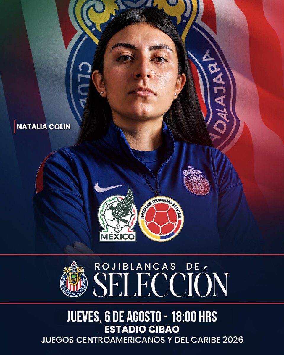 ChivasFemenil's tweet photo. 🔥 ¡POR LA MEDALLA DE ORO! 🥇

@nataliacolin17 disputará esta tarde la final de los Juegos Centroamericanos y del Caribe con @Miseleccionfem. ¡CON TODO! 👊🏼

#RojiblancaDeSelección 🐐 https://t.co/depDc5wsDm