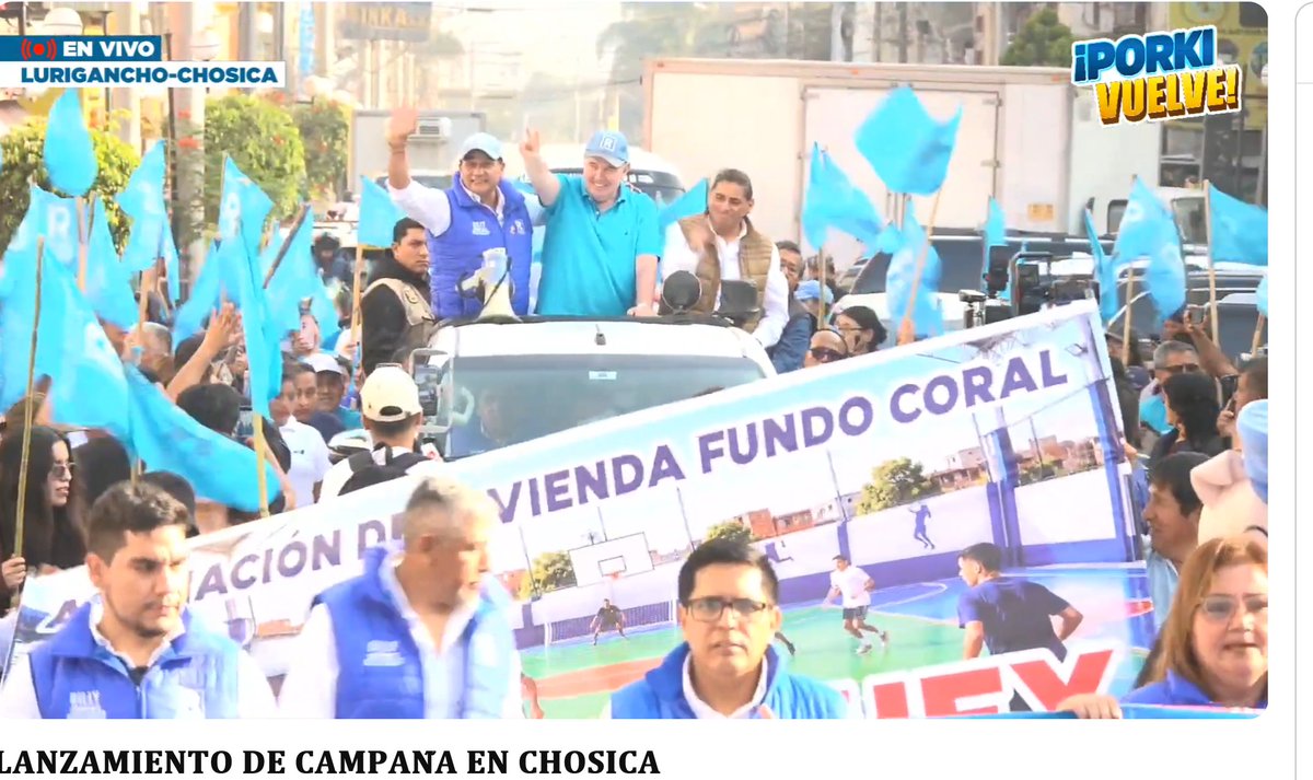RICHARDEDGARDO8's tweet photo. 🚨¡Una imagen vale más que mil palabras! Arrancó con fuerza la caravana de Renovación Popular en Chosica junto a @rlopezaliaga1. El pueblo de los cerros se volcó a las calles en un verdadero mar de gente que pide el regreso de Porky. ¡La gran promesa ya está en marcha: el tren de Chosica volverá a circular para transformar nuestro transporte! 🚂🙌 #PorkyAlcalde #RenovaciónPopular #Chosica #LimaEste