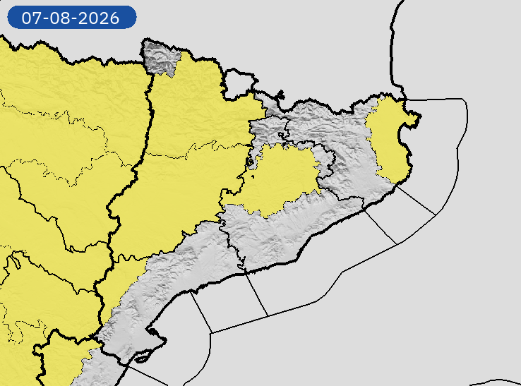 AEMET_Cat's tweet photo. 07/08 00:06 AVISOS HOY Y MAÑANA | Cataluña: lluvias, tormentas y temperaturas máximas. Nivel máximo de aviso: amarillo.
Actualizaciones en https://t.co/V7lD5r8Gxn https://t.co/0uWYi121dU