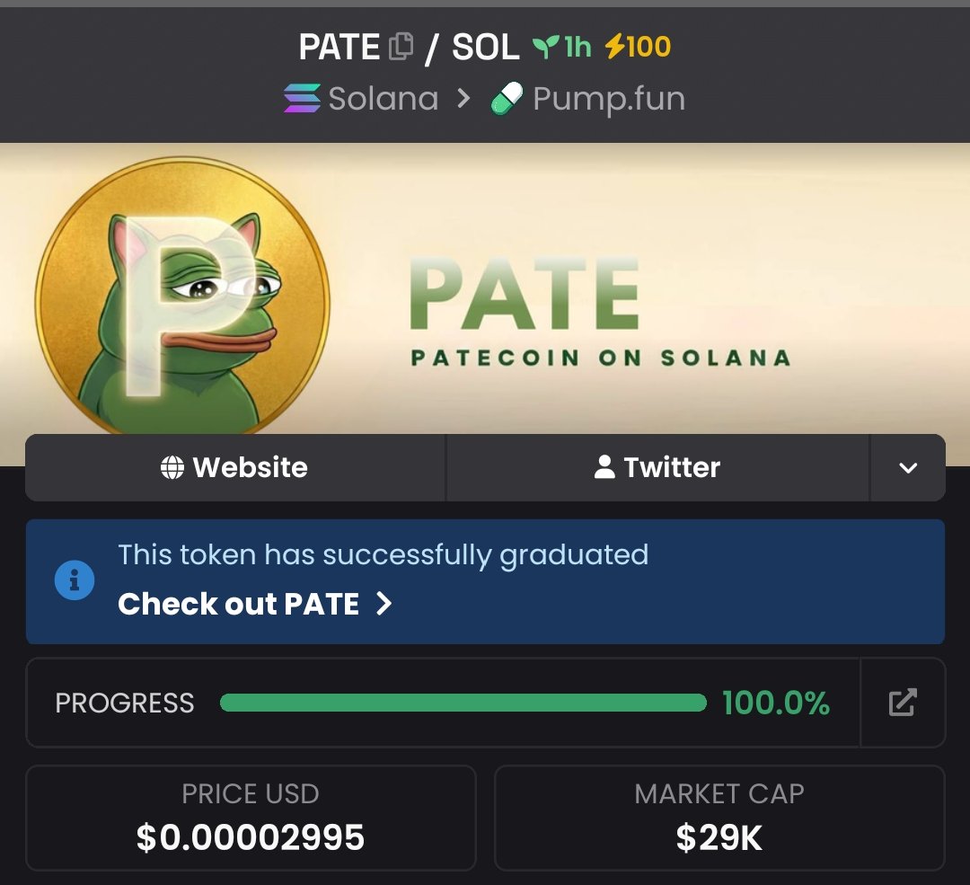 zack_zeus1's tweet photo. I put the spotlight on $Pate when it hit a standout $29k market cap, exclusively for my Telegram community.
#CryptoPump #Crypto #Altseason #Solana #AltcoinAlert https://t.co/eKoyPY0Wmj