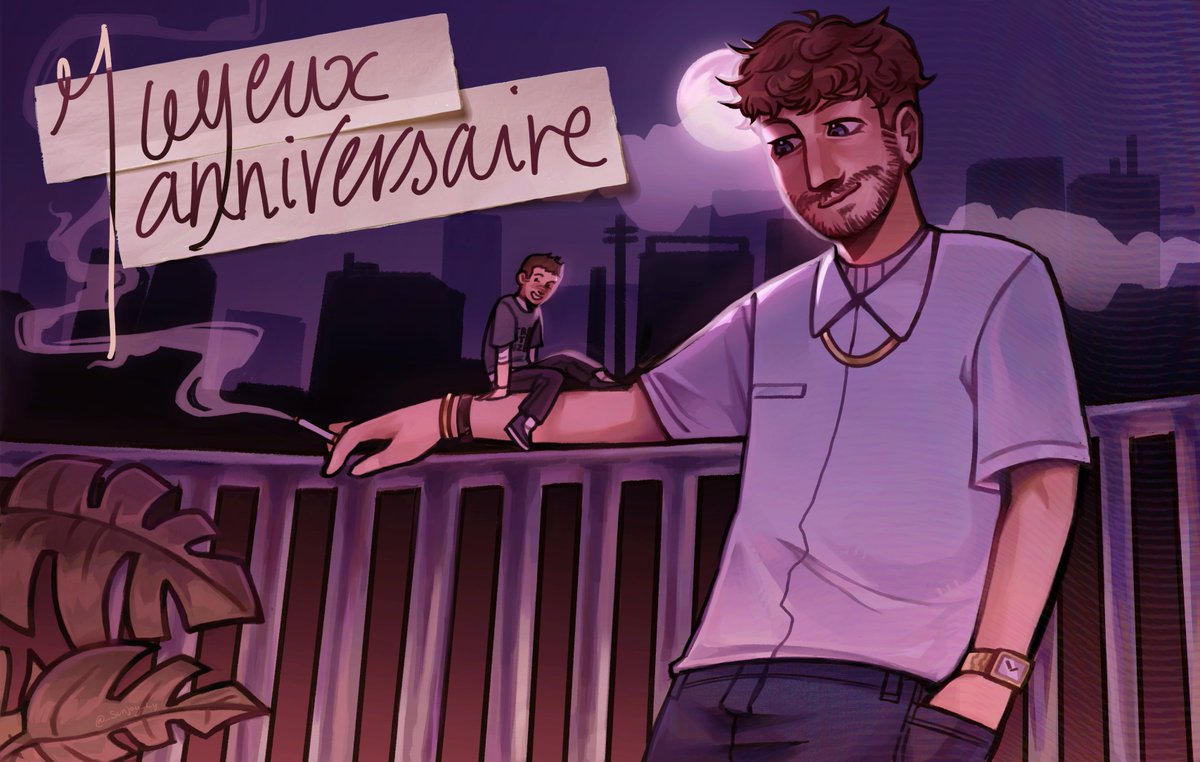 _Sunjoy_ly's tweet photo. Joyeux anniv patron, passez une bonne journée ! (ce fut très fun à dessiner) || @terracid #wankil https://t.co/OisO0j9giE