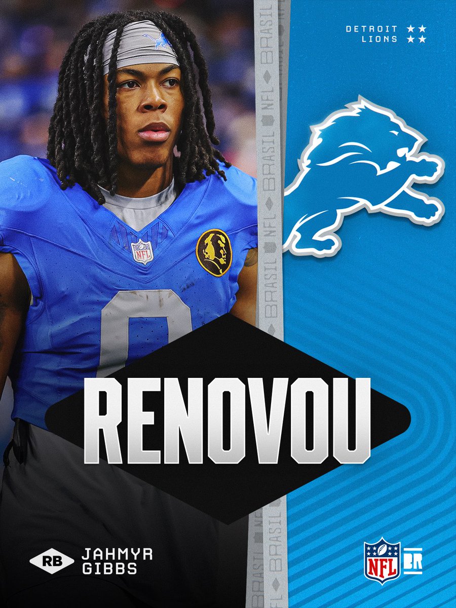 NFLBrasil's tweet photo. O MAIS NOVO RB MAIS BEM PAGO DA LIGA! 🤑🦁
Os Lions fecharam uma extensão de 3 anos de contrato com o RB Jahmyr Gibbs valendo US$75,7 milhões. Uma média anual de US$25 milhões. #NFLBrasil https://t.co/dn011T9Lqe