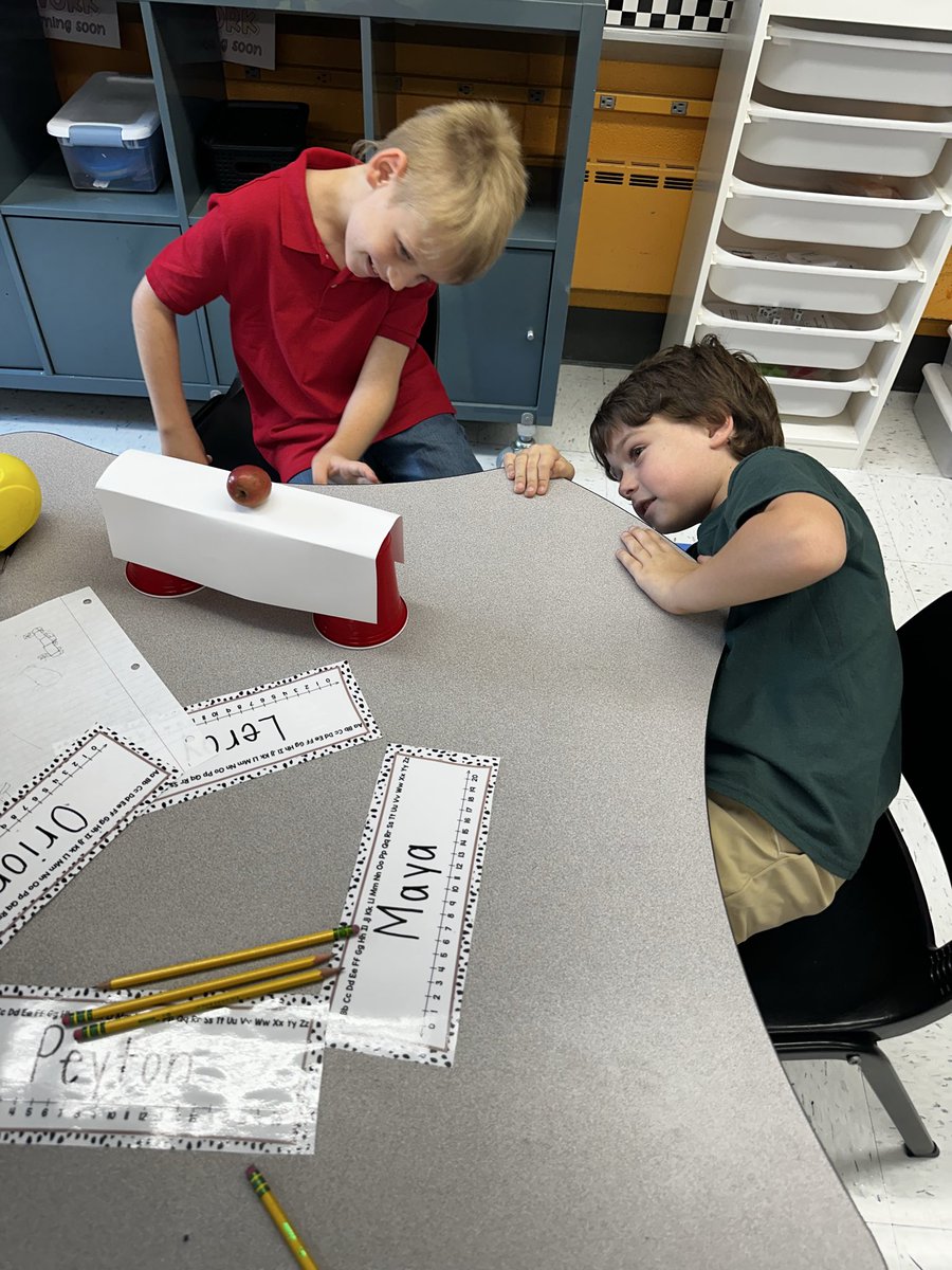 hive14bmsa's tweet photo. A great first day in second grade- working together on our apple bridge design challenge! 🍎 #ourbmsa https://t.co/YPveIOx92j