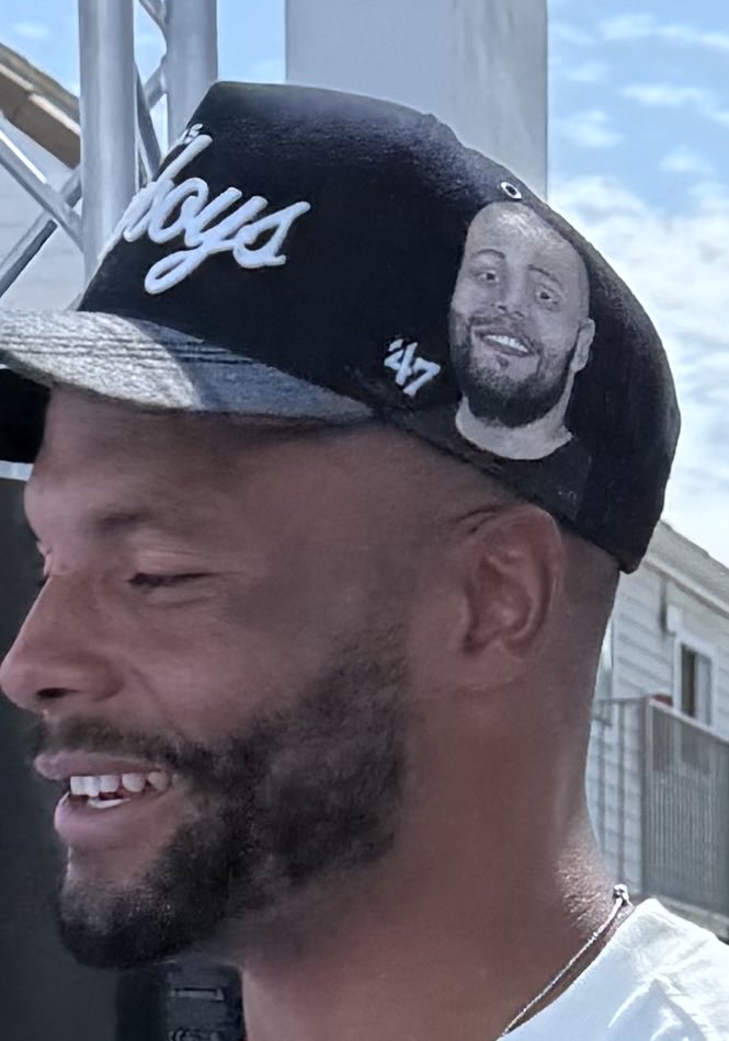 jonmachota's tweet photo. Cowboys QB Dak Prescott loved the hat he was given today by a fan after practice. It has Dak’s brother Jace, who passed away in 2020, on the side https://t.co/HBnU9SAVW0