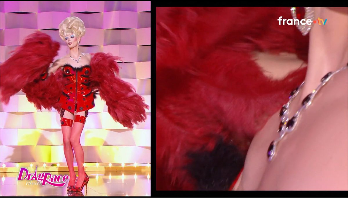 lesbiemmmm's tweet photo. Fluffy coccinelle bidule, la vraie reine de france ❤️🖤❤️🖤❤️ 
#dragracefrance https://t.co/v01P5XJVPR