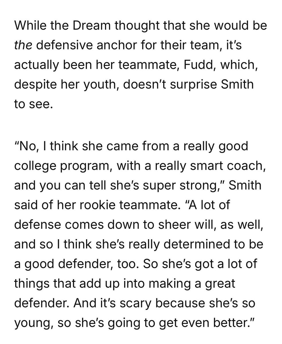 thearkvi's tweet photo. Since the topic of conversation is defense. This is a great article on the shifting tide around the impact of guards/wings in DPOY talks. The article features Azzi Fudd (the only rookie featured) and speaks highly of her defensive impact highlighting her anchoring of a team’s defense. It’s very extensive and spans very insightful thoughts from Rhyne, Gabby, Sonia, Lan, and Azzi. 

Lan on Azzi: “she’s really determined to be a good defender, too. So she’s got a lot of things that add up into making a great defender. And it’s scary because she is so young, so she’s going to get even better.” 

https://t.co/11X0yCrhWg