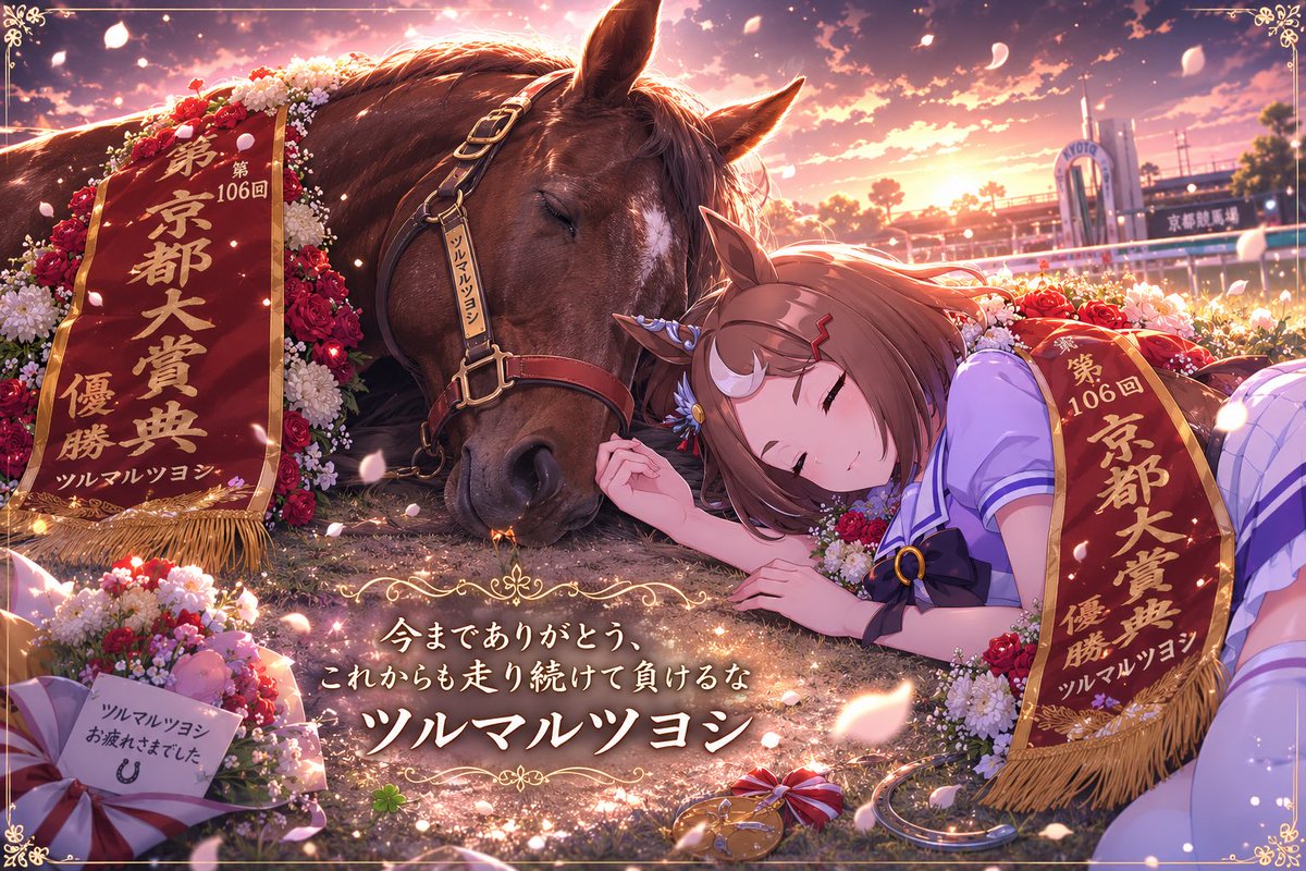 lDustBoxl's tweet photo. そして今日朝最後の投稿です
遅くなりましたがツルマルツヨシの訃報からもう5日が経ちました...シンボリルドルフの血筋をもつ馬でありながらも体質の弱さを受けつつ頑張って走り抜いたウマでした...だからこそこれからも負けずに頑張って走り続けて欲しいです...

本当にお疲れ様でした
そしてこれからも負けるなツルマルツヨシ、走り続けて！ツルマルツヨシ。その優しい気持ちを忘れずに負けん気強さで！
#ツルマルツヨシ
#訃報
#実馬