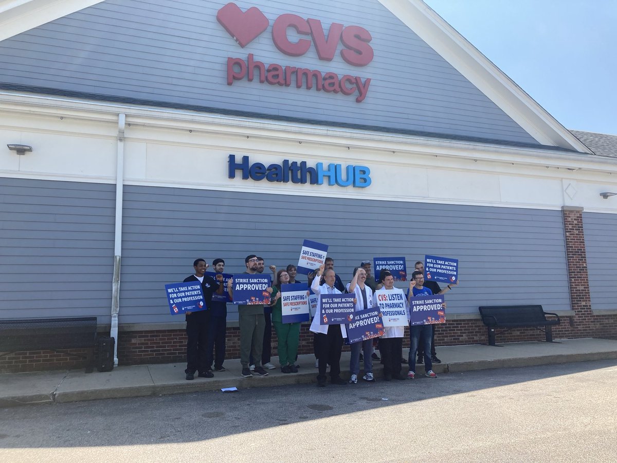 Pharmacy_Guild's tweet photo. CVS pharmacy professionals voted overwhelmingly YES to strike sanction:
RI: 90.3% CA: 96.7% AZ: 100%
“We are prepared to strike if necessary to win actual improvements to staffing and patient care,” said RI pharmacist Christopher Eggeman.
CVS must bargain with us. https://t.co/r375Crxnv5