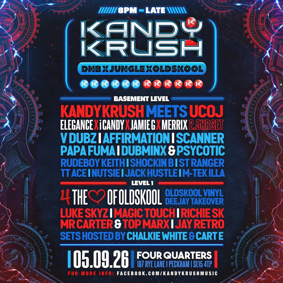 djjamieg946's tweet photo. Fresh off the press … 

Kandy Krush Returns on the 5th of September 
@ Four Quarters in Peckham 

🗣️ Callin all Jungle, Drum &amp; Bass Massive !!! 

2 Arena’s of Rave Music &amp; Vibes …. 

Don’t miss out ⛔️ https://t.co/3yuxk6p7rq