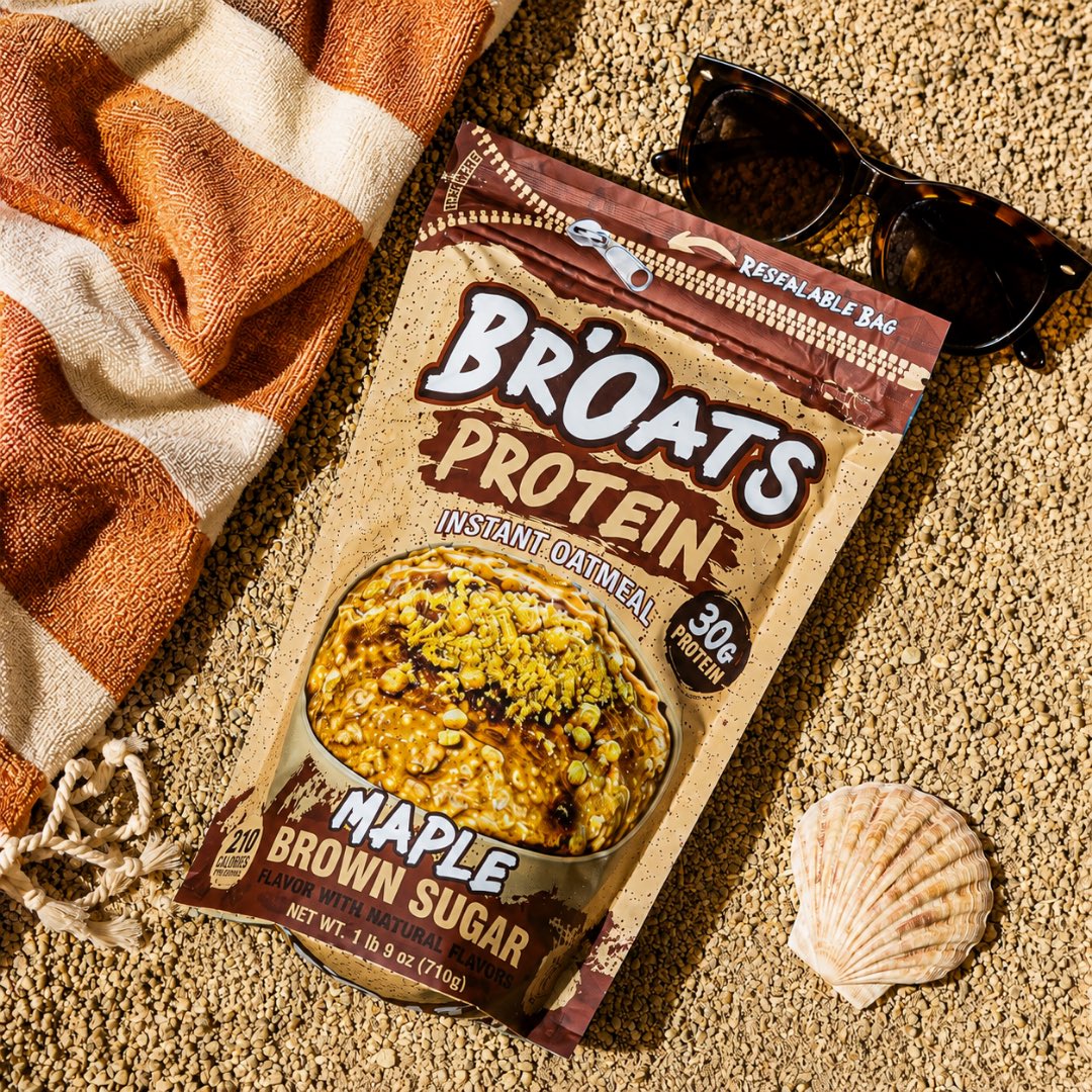 eatbroats's tweet photo. Beach first? Breakfast first? Why not both? 🏖️😎

Start the day with our delicious Maple Brown Sugar Br’Oats 🍁 30g protein, ready in 60 seconds, made with gluten free ingredients 🥣

Then soak up the sunshine ☀️

#broats #protein #oats #oatmeal #proteinoats https://t.co/ked07IZrl1