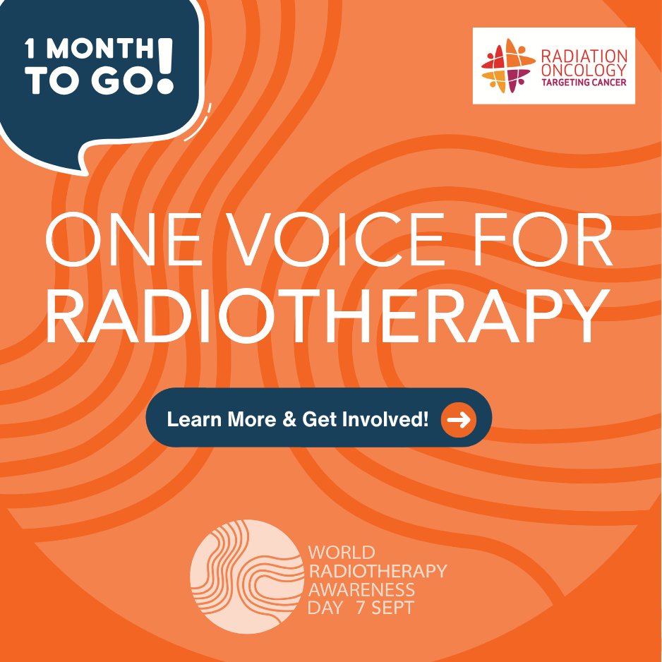 TargetingCancer's tweet photo. ONE MONTH TO GO!⏰

We're getting ready for #WorldRadiotherapyAwarenessDay on 7 Sept, to highlight the essential role of radiation therapy in cancer treatment.

Learn more &amp; get involved 👉 https://t.co/Thl91DXJ58

#WRAD #OneVoiceForRadiotherapy #RadiationTherapy #TargetingCancer https://t.co/KDeVd0Gbxe