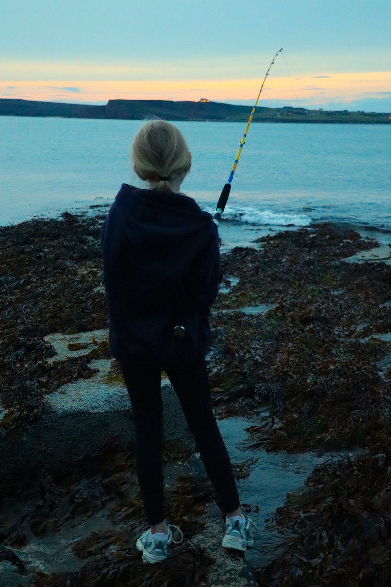 ChildrenOfFire's tweet photo. As night falls in #Castletown in the #FarNorth #Scotland, summertime families fish at turn of tide, watching the water come in 4 metres every 20 minutes, between springs and neaps https://t.co/lRwXZ3fQPx