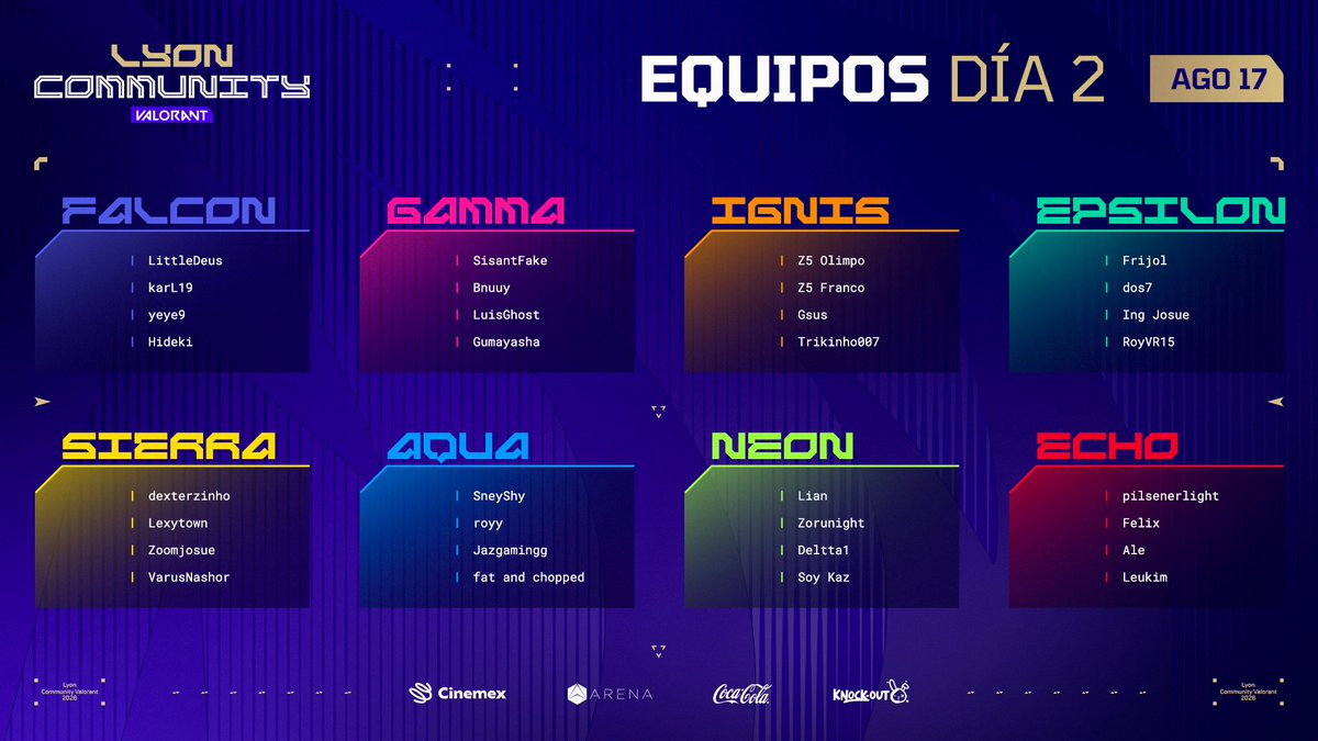 LyonVALORANT's tweet photo. ¡La lista está completa! 🚨

Ya tenemos a los 32 jugadores del Día 2 y con eso quedan definidos todos los participantes del primer LYON COMMUNITY VALORANT. 🤩

Si fuiste seleccionado, envíanos un mensaje para que podamos enviarte la invitación al servidor del torneo. https://t.co/ntYlOTTDkE