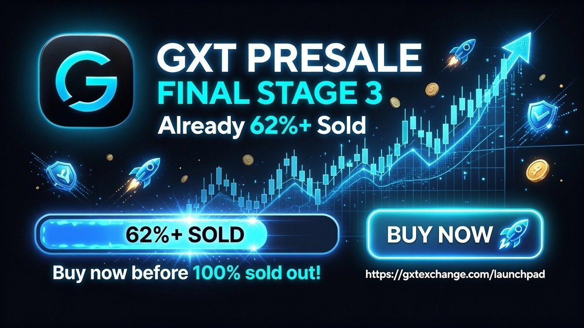 GXTExchange's tweet photo. Buy $100+ and get a 20% bonus
GXT Presale FINAL STAGE 3 is flying!  Already 62%+ SOLD 🚀💥

👉Buy now before it’s 100% gone!   https://t.co/MnO6XVeMAQ  

#GXT #GXTExchange #Presale #Crypto #Web3 #BSC #Launchpad https://t.co/AfwrQRNOwL
