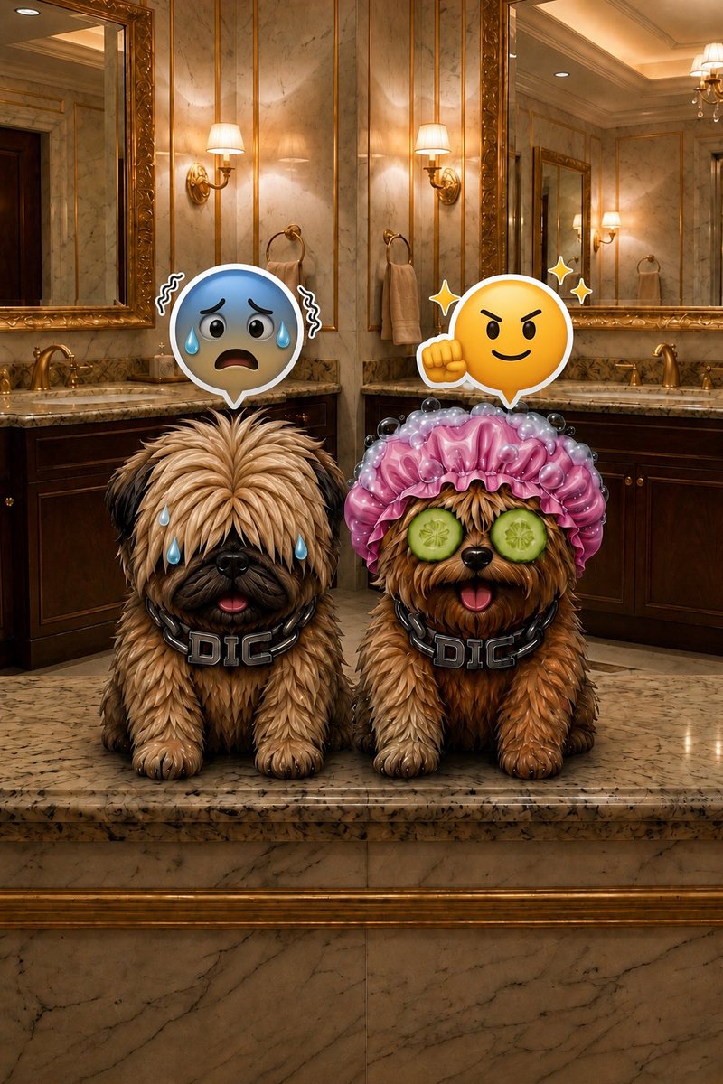 DoggiesInChain's tweet photo. Pukky warned that Dic King's evil groomers locked our brothers on Basement 67 to torture them with baths! Hearing this, Richy snapped back: "We must rescue them from Dic King before they get washed clean!" 🧼😤

No brush, no bath, only $DIC. We stay messy, we stay richy. 🌴 $Sol https://t.co/aMrPAL35gO
