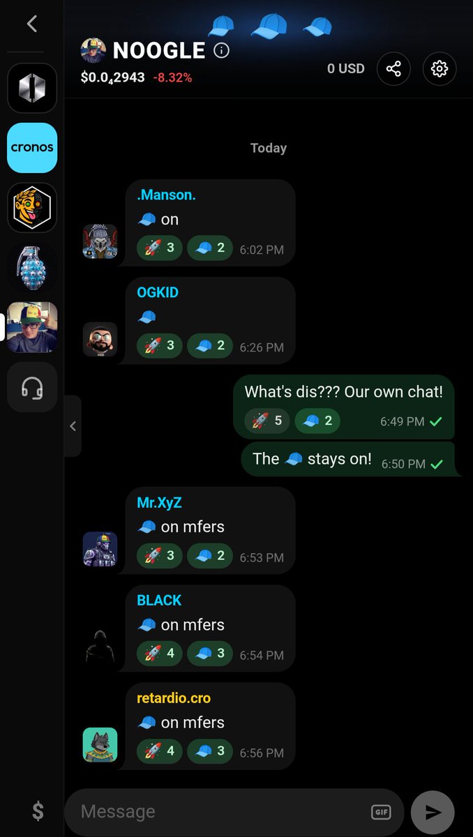 NoogleToken's tweet photo. Crofam!

@crotrade just hooked us up with our own live chat inside the app 🧢

Trade $NOOGLE effortless.
Get the latest alpha.
All in one place.
The hat stays on.

Join here → https://t.co/VCUajDhcaB https://t.co/EswrMVu67f
