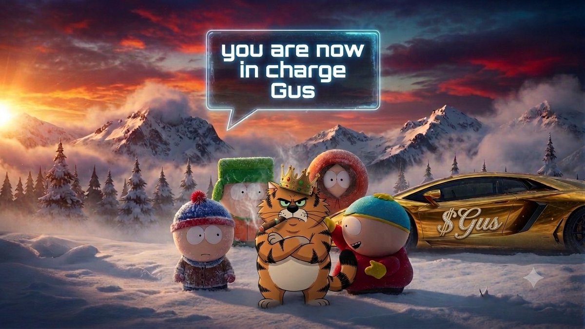 cryptoXebec's tweet photo. $Gus will be the new favorite. Erik and the South Park gang knows too 😈

@rickygervais 

$Gus https://t.co/lH3TPUmMsz
