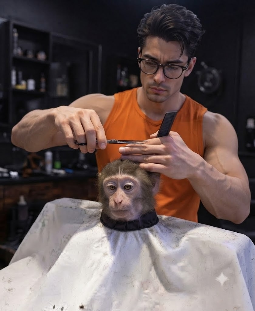 OrFlux7219's tweet photo. #Corte✂️🐒🪮 
Uno también tiene que chambear https://t.co/evirVTELfU
