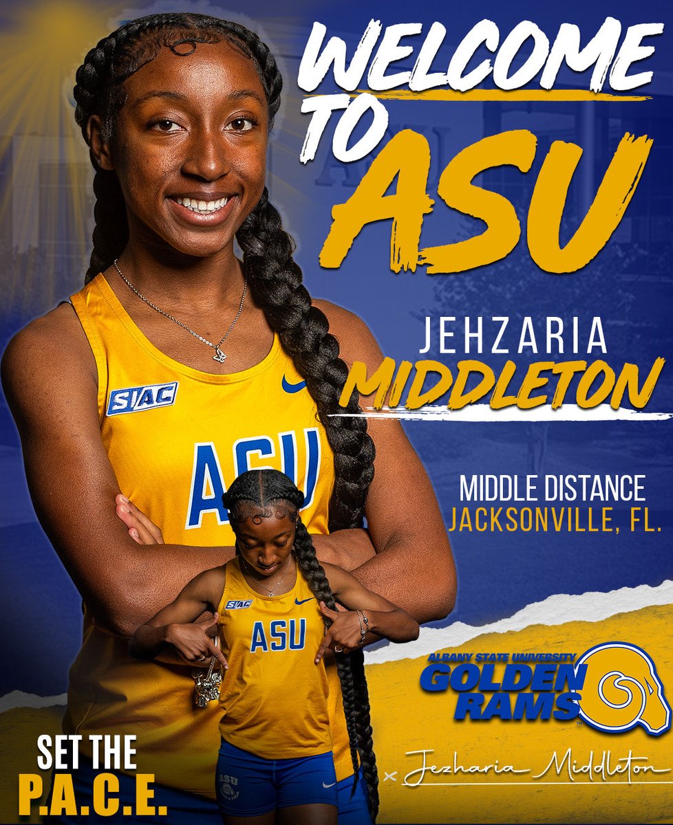 ASUTFXC's tweet photo. 💙💛 WELCOME TO THE RAMILY! 💛💙
From Jacksonville, FL ➡️ Albany, GA 🐏
Let’s welcome Jehzaria Middleton to the Albany State University Women’s Cross Country & Track & Field family!
#SetThePACE #JourneyToThree #ASUXC #TheStandard #DefendTheCrown 👑 https://t.co/b7dfNT881Y