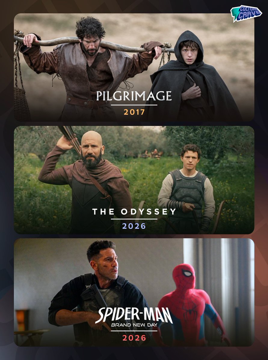 CultureCrave's tweet photo. Tom Holland and Jon Bernthal projects over the years 🎞️ https://t.co/KpEH73n33I