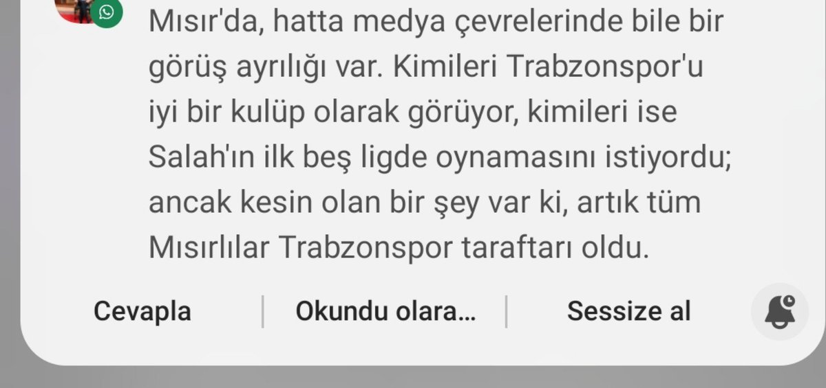 furkan__uzun's tweet photo. Mısırlı gazeteci arkadaşım, Salah'ın imza töreni ve bir gün öncesindeki coşkulu karşılamayı tüm ülkeyi etkilediğini ve Mısır'da hemen hemen herkesin artık Trabzonspor taraftarı olduğunu söylüyor.

Ayrıca daha önce böyle bir karşılama görmediğini de ifade ediyor ve bu transferin saha dışında çok büyük etkiler yapacağını da vurguluyor.