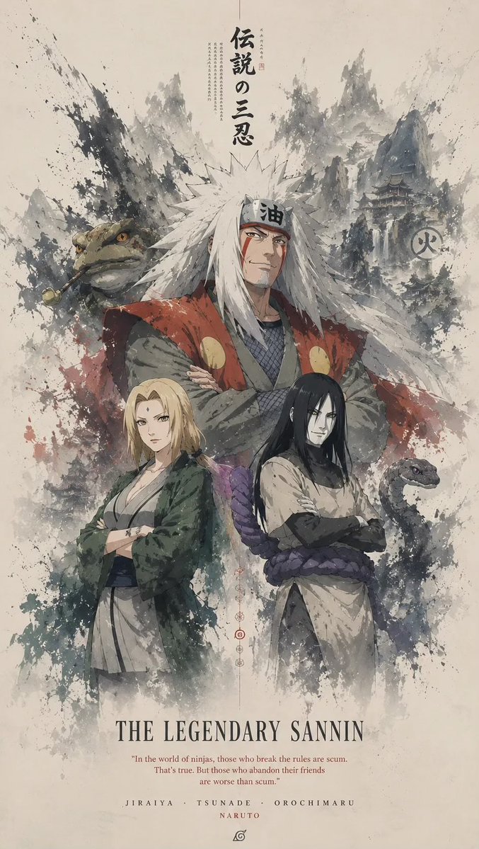 Deelaw_17's tweet photo. The 3 Legendary Sannin https://t.co/mEzph9HwiW