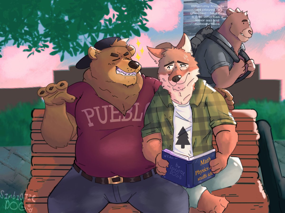 Simbiotic_Dog's tweet photo. “Cameron’s voice drips with sarcasm, and Deb assumes he’s making fun of the way the bear had tried to impress him with his coursework during their first dates”
#archesvn #echoproject #furryart #fvn https://t.co/zelbj1j789