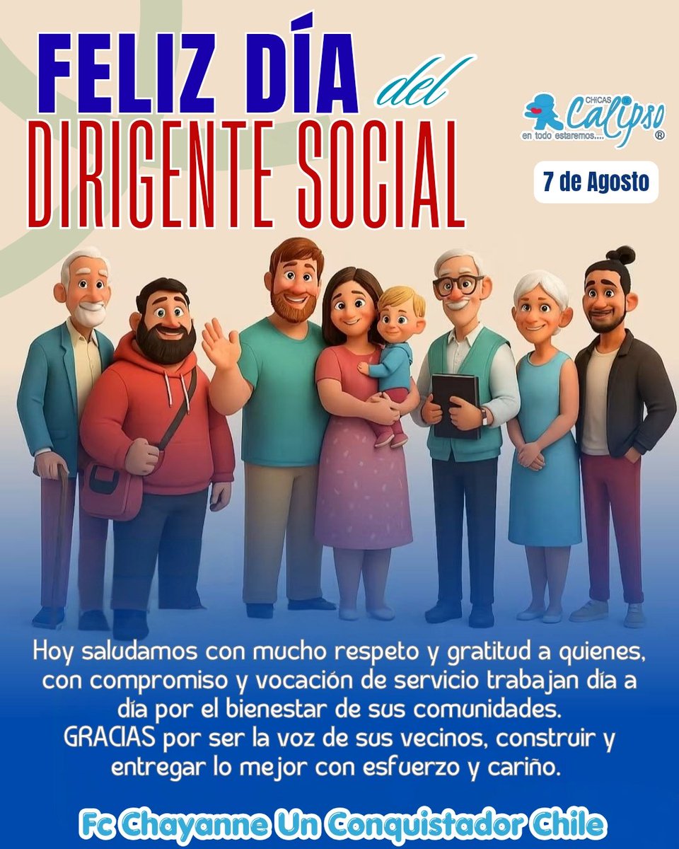 CHICASDECALIPSO's tweet photo. Hoy reconocemos a quienes, con compromiso, vocación y un profundo amor por su comunidad, trabajan incansablemente para construir un mejor lugar para todos.
En el #DíaDelDirigenteSocial, saludamos y agradecemos a cada dirigente que escucha, une, gestiona y nunca deja de luchar por el bienestar de los demás. Su dedicación es un ejemplo de solidaridad, liderazgo y esperanza.
Feliz Día del Dirigente Social. 🎊🎉Gracias por ser la voz de sus vecinos y por hacer la diferencia cada día. 💙👏

#FcChayanneUnConquistadorChile
@CHAYANNEMUSIC 
#DíaDelDirigenteSocial #DirigentesSociales #Comunidad #Liderazgo #Compromiso