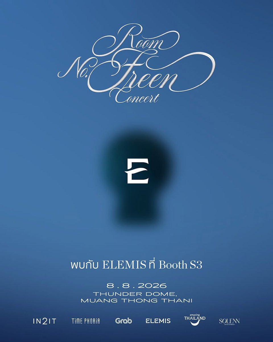 bee_nidarat_'s tweet photo. 💙 Meet ELEMIS at ROOM NO. FREEN CONCERT

✨เพียงร่วมกิจกรรมกับ ELEMIS รับฟรี! ผลิตภัณฑ์ขนาดทดลองจาก ELEMIS ที่ Booth S3  
We can't wait to see you there. ✨

🗓️ 8.8.2026
📍 Thunder Dome, Muang Thong Thani

#RoomNumberFreen 
#InTheFreenRoom 
#ELEMISTHxSrchafreen 
#ELEMISThailand https://t.co/et8eOFtojM