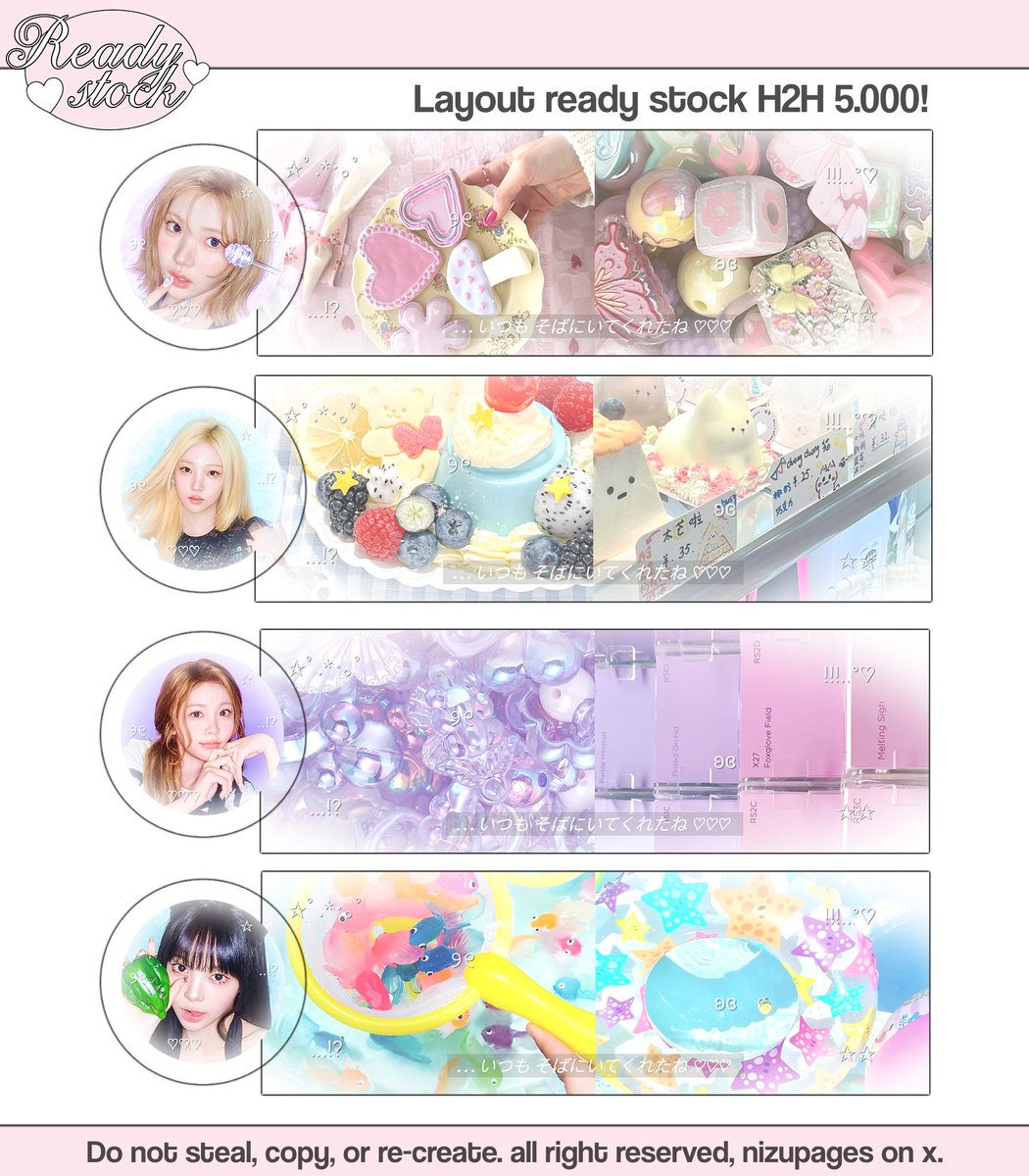 NizuPages's tweet photo. Help repost ini dong? Thanks! 

Hai hai! Ada layout ready stock serba H2H dengan harga 5.000 aja nih! Yuk jajan layout <3

#bealanja https://t.co/IOgldOuimx
