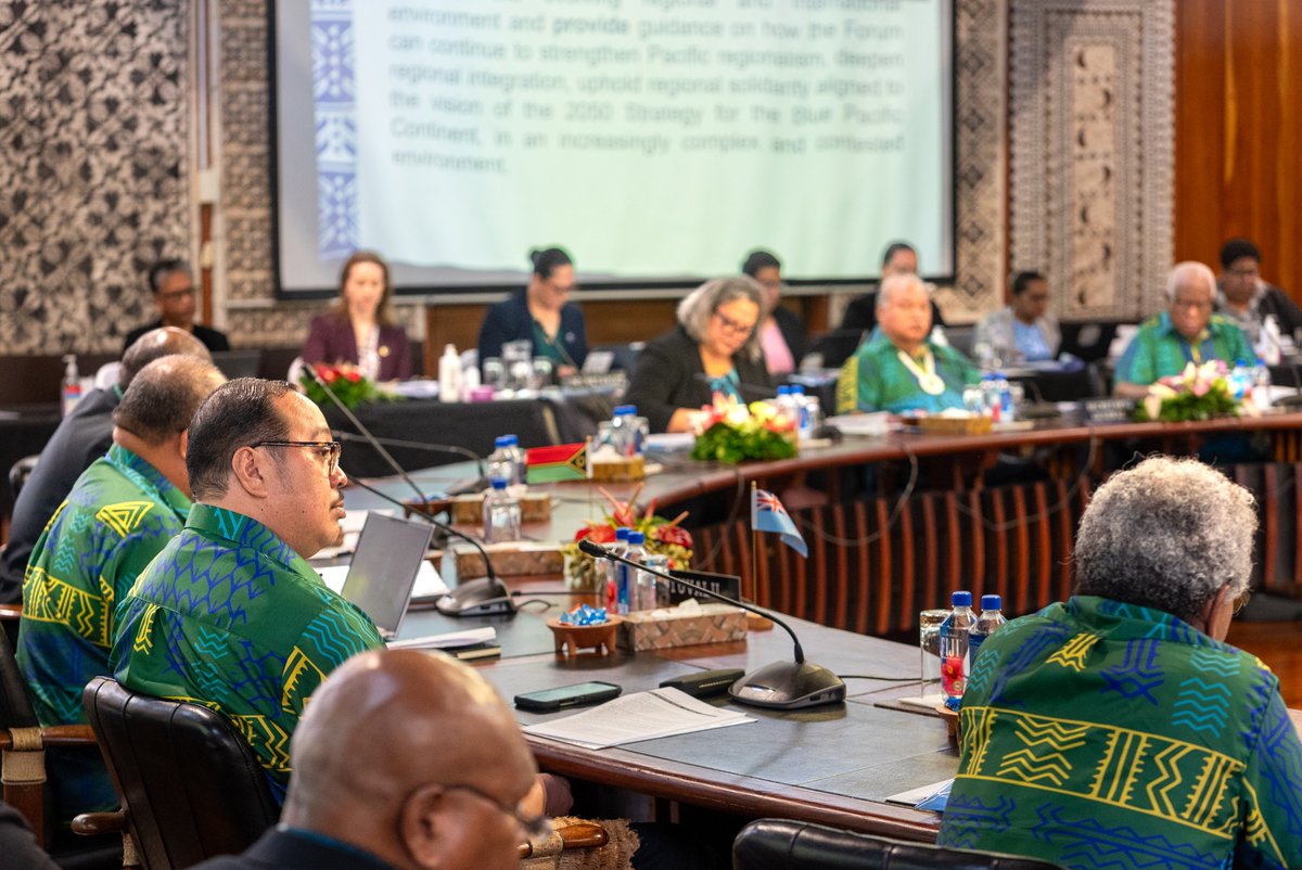 ForumSEC's tweet photo. #FFMM

The Forum Foreign Ministers Meeting is taking place at the Pacific Islands Forum Secretariat in Suva Fiji today.

“As Foreign Ministers, we have a unique responsibility. We sit at the intersection of our domestic priorities and our collective regional interests.

We help shape how the Pacific engages the world, manages its partnerships and protects the integrity of our regional institutions.

That responsibility extends beyond today's agenda. It is about ensuring that, in an increasingly contested international environment, the Pacific continues to engage from a position of unity, purpose and strategic confidence.” Hon. Rick Houenipwela, Minister of Foreign Affairs and External Trade, Solomon Islands

Read the FFMM Chair's remarks here: https://t.co/kjSJnLq5Np 

Read the PIF Secretary General's remarks: https://t.co/JbVUBWpE9W  

#OneBluePacific #Regionalism #FFMM #iumitugeda