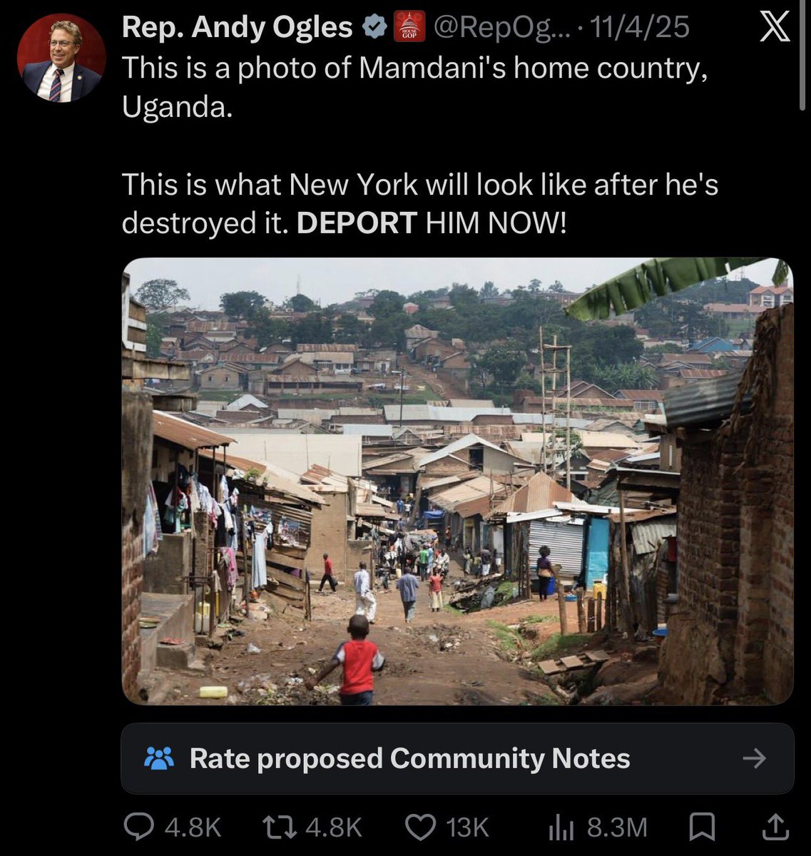 billybinion's tweet photo. This is the same congressman who formally urged the DOJ to denaturalize &amp; deport Zohran Mamdani. He spent his taxpayer-funded salary desperately chasing clicks with this performance art. Glad to see voters deport him from office.

Bye bye, little Andy! https://t.co/nF6fYVS7q0