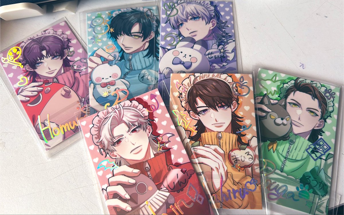 AN_N000's tweet photo. 夏ｲﾝﾃで頒布予定の箔押しトレカ届いた！
めちゃくちゃ可愛くできました🥰🥰 https://t.co/zaefIC1LUy