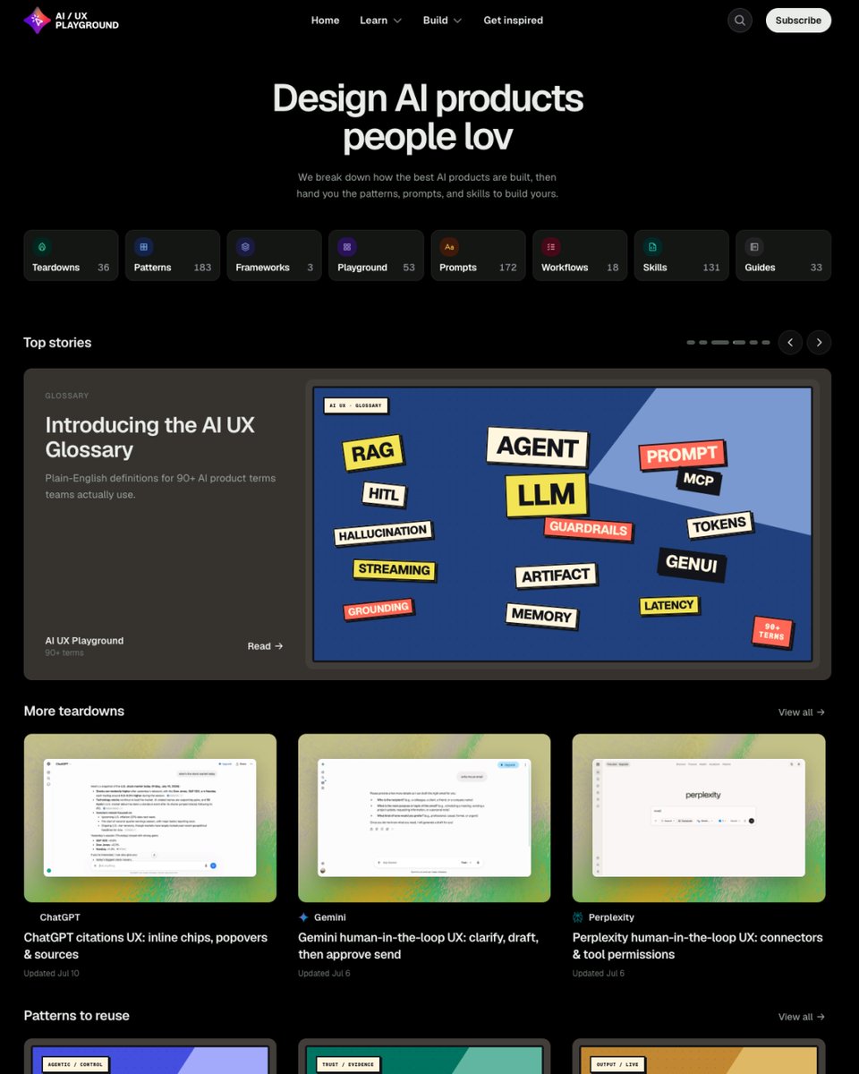 uiuxshowcase's tweet photo. 🤖 Designing AI products?

AI UX Playground is a curated resource packed with AI UX patterns, interaction examples, prompts, and best practices to help you design more intuitive AI-powered experiences.

🔗 Explore here: https://t.co/i5ND8fvQSv https://t.co/FARBEsCUgZ