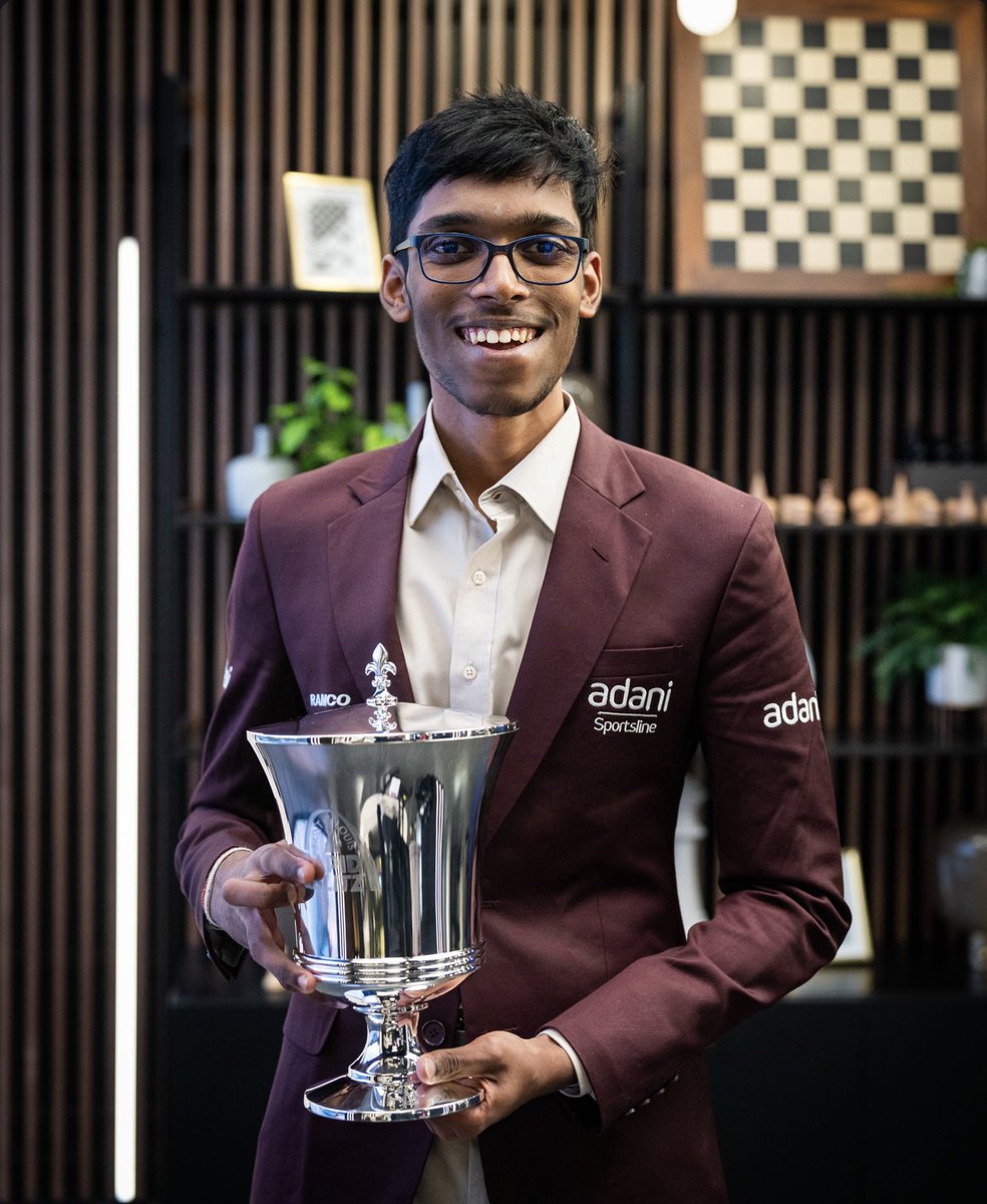 aravind's tweet photo. What a performance. Pragg won the prestigious Grand Chess Tour Rapid &amp; Blitz 2026.

🇮🇳 India's Gen-Z GM finished with a massive lead with a round to spare. He stayed in the lead from start to finish. This is another huge moment for Indian chess. 

Look at him beam. Beautiful! https://t.co/E4EvrvBa8g