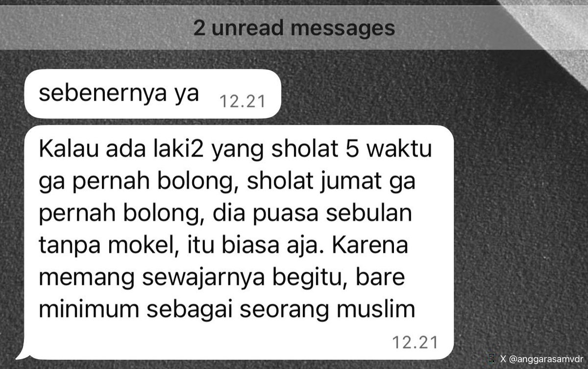 anggarasamvdr's tweet photo. kalian setuju ga sama ini? maybe diapresiasi ok tapi jangan lupa itu bare minimum muslim ya