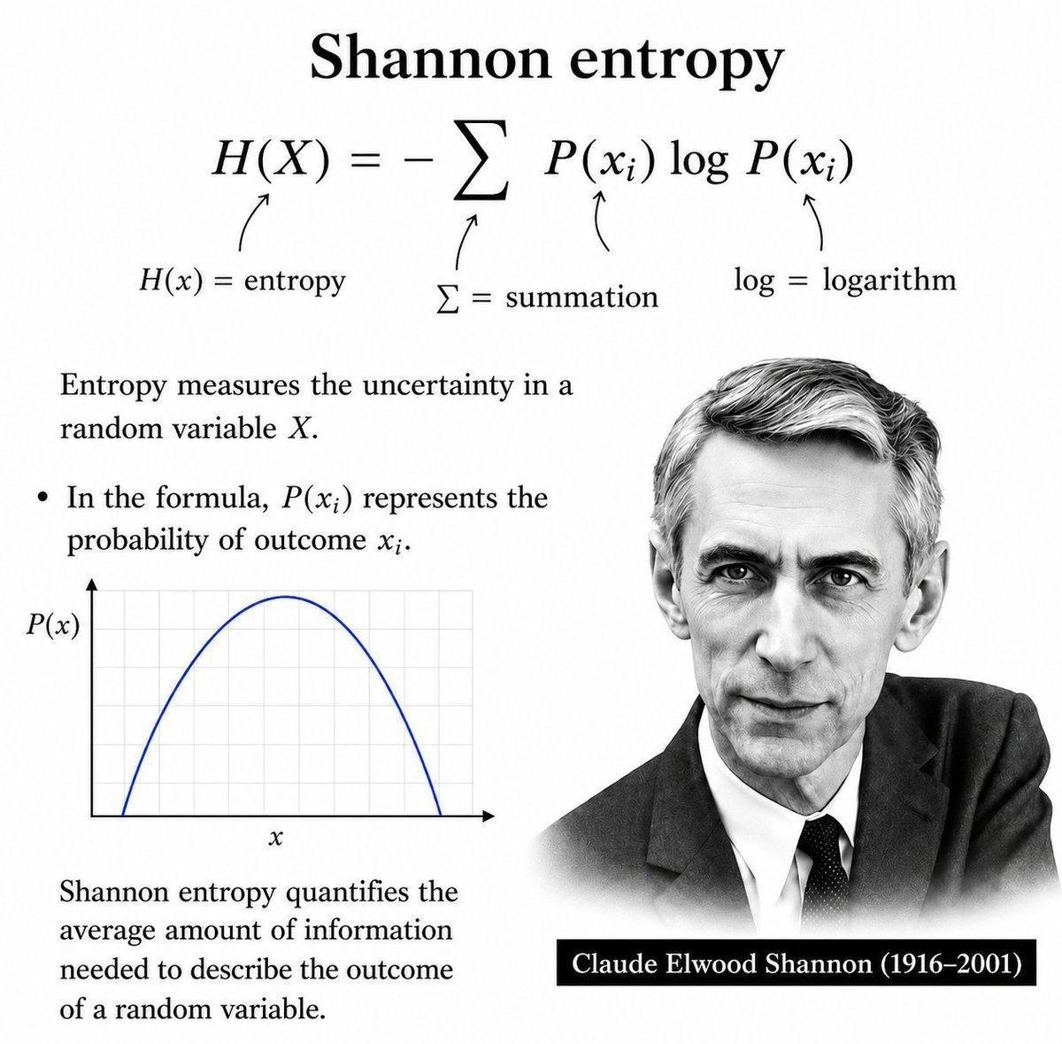 ArifAIHQ's tweet photo. Want to understand Machine Learning? Start with Shannon Entropy. Everything else becomes easier. 💡

follow more ❤️❤️ https://t.co/6n5qNLtsD7