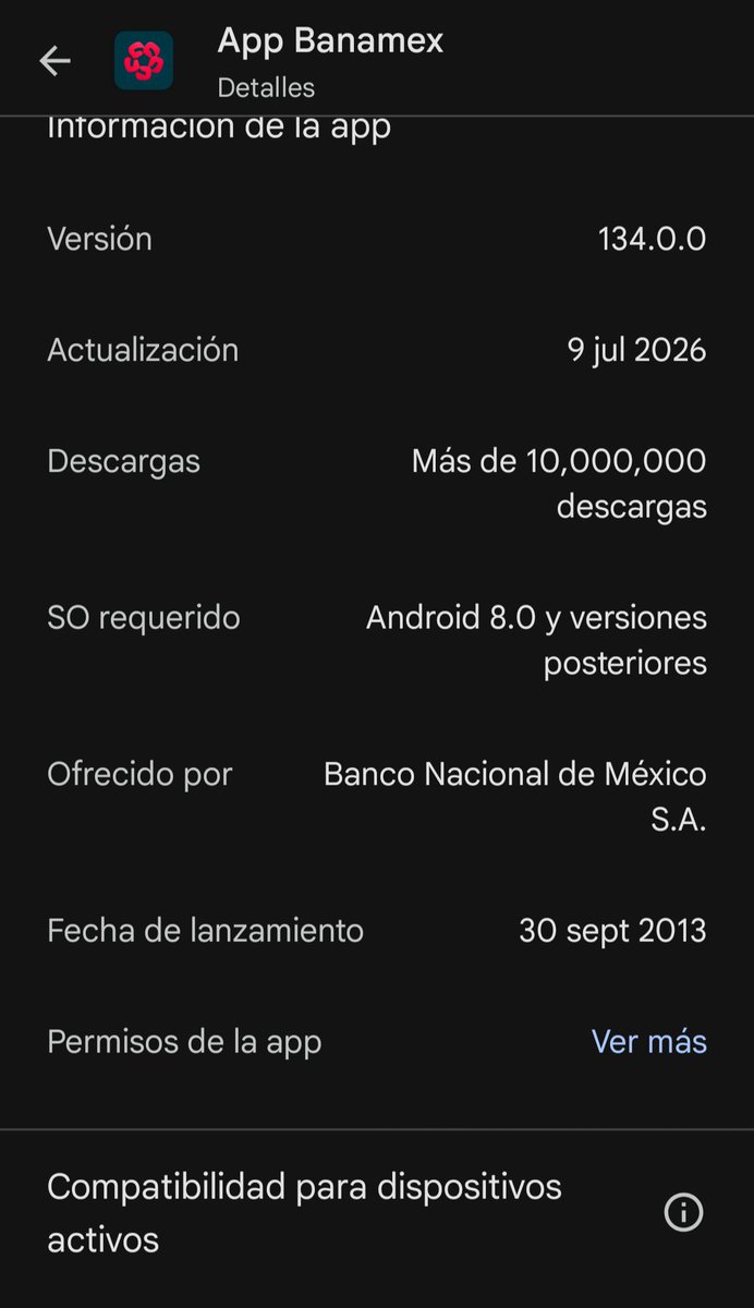 Kristophorosh's tweet photo. @banamex @banamex como voy a instalar esa versión si ustedes no la tienen en playstore. https://t.co/wVCOYxHHb7