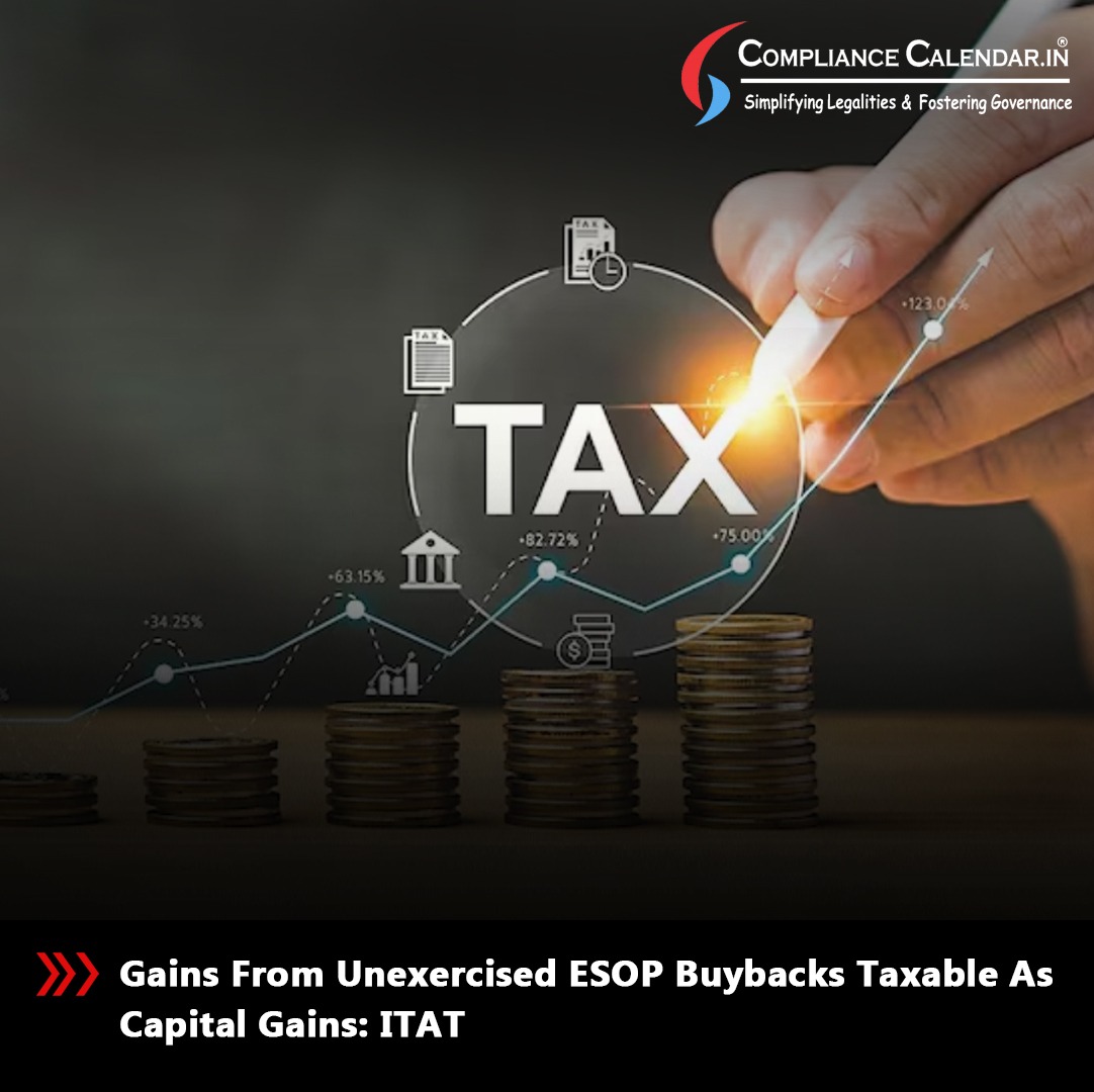 TheCCLIndia's tweet photo. Tax Update: Gains from the buyback of unexercised ESOPs are taxable as Capital Gains, as held by the ITAT.
#ESOP #CapitalGains #ITAT #TaxUpdate #IncomeTax https://t.co/5EyGjEBCnE