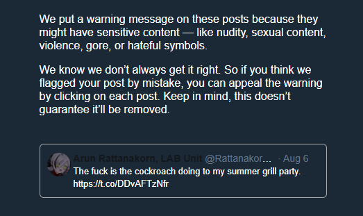 RattanakornLAB's tweet photo. I get that she's eating a huge cut of meat, but damn, Twitter, you didn't have to go that far. https://t.co/hhbdm296pa