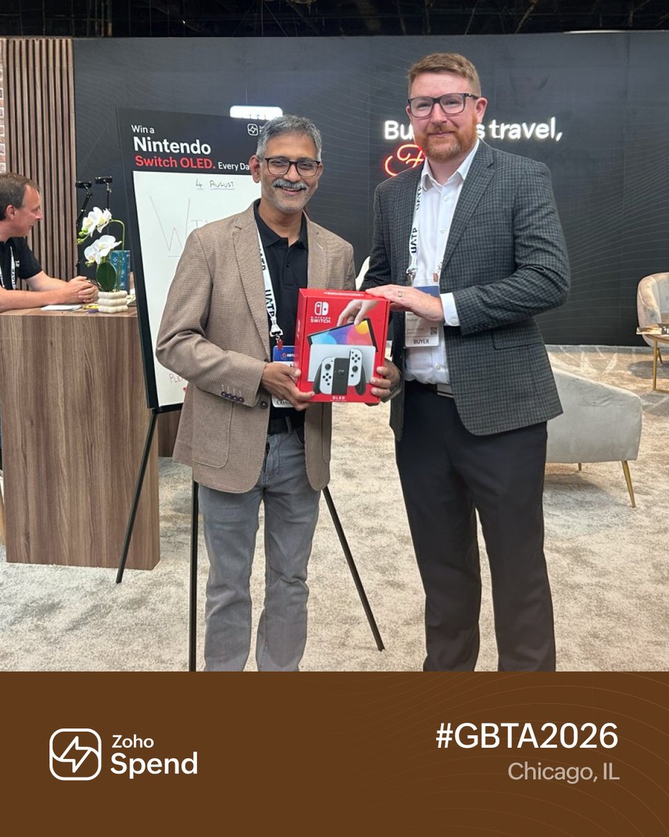 ZohoSpend's tweet photo. Thank you, #GBTA2026!
 
It was great meeting finance and travel leaders from around the world and sharing how @ZohoSpend unifies #businesstravel, #expensemanagement, and #corporatecards on one platform.
 
Thanks to everyone who visited our booth, we look forward to what's next. https://t.co/JlyyYUXFKu