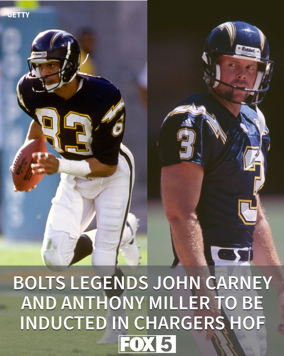 fox5sandiego's tweet photo. The Los Angeles Chargers announced Wednesday that two of the franchise’s legends dating back to the club’s San Diego days will be enshrined in the Chargers Hall of Fame this fall.

https://t.co/Du7u608BVC https://t.co/2SHjYz6tRs