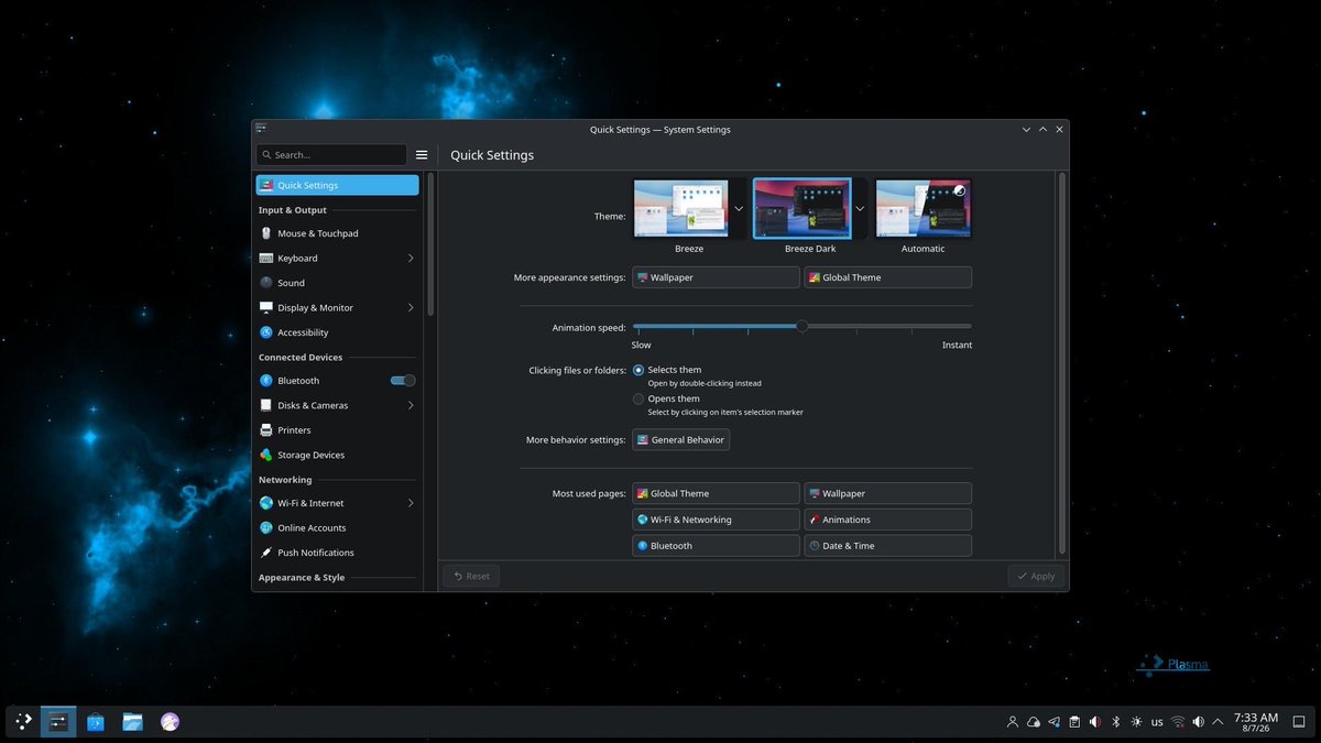 zecodewrite's tweet photo. بعد قرار أستخدم البي سي احترت أستخدم Windows ولا Ubuntu؟
في النهاية قررت أكمل مع Arch Linux.

واخترت KDE Plasma افضل واجه من ناحية الشكل واستهلام الموار

ومن أكثر المميزات في Arch تقدر تستخدم أكثر من واجهة حاليا استخدم 
KDE Plasma للاستخدام اليومي.
Hyprland للإنتاجية. https://t.co/MxeClE2tgF