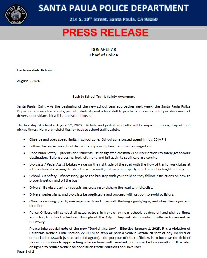 SP_Police's tweet photo. Press Release: Back to School Traffic Safety Awareness Communicado de Prensa: Concienciación sobre la seguridad vial al regreso a clases https://t.co/uqxjy8Y985