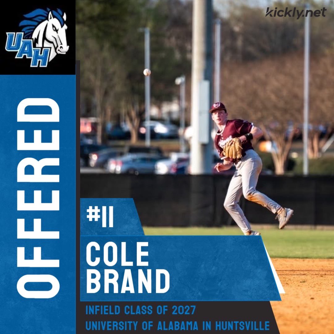 cole_brand11's tweet photo. I am grateful and blessed to receive an official offer from the University of Alabama in Huntsville (@UAH_BSB) to continue my academic and athletic career.
@USAPrime_SE https://t.co/Xtvj5tnIHh