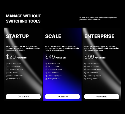 DevLewismanda's tweet photo. Just finished building the pricing section for my SaaS website template.

A pricing section shouldn't make people think harder. 
☑️ Clear pricing hierarchy
☑️ Featured plan naturally draws attention
☑️ Clean, distraction free layout
☑️ Fully responsive

#Framer #WebDesign #SaaS https://t.co/4Z3cbFbfBq